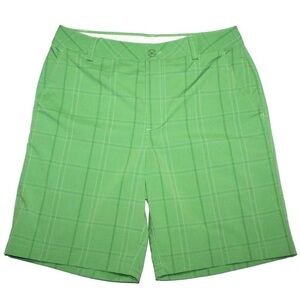 Under Armour Men’s Performance Green Plaid Flat Front Chino Golf Shorts Size 40
